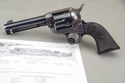 High Condition 1916 Colt 1st Gen. SAA 44-40 4 3/4'' Blue/CC with Factory Letter - Image 1 of 15