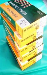 Ammo: .303 British 150 grain Soft Point 100 Round Lot of 5 Boxes S&B Czech 303 British Lee Enfield Ammunition Cartridges - 4 of 5