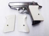 Walther PPK Grips Smith & Wesson variants White Polymer Imitation Ivory No PPKS No PP Screw Not Included adaptable to German & Interarms - 1 of 15