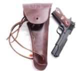 GI style Holster 45 Autos 1911 Pistols New India Dark Brown Leather WWI WWII type GL1101 Colt Government Model 45 Automatic - 1 of 11