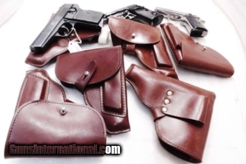 Holster for 32 380 9x18 Pistols German Brown Leather Flap type Walther PP MDL