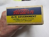 45-70 Government , WESTERN .405 soft point
with box 8 unfired , 12 empty cases , - 6 of 13