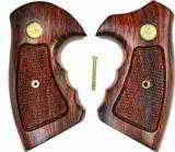 Colt Python Checkered Rosewood Grips With Medallions - 1 of 2