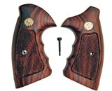 Colt Python Checkered Rosewood Combat Grips With Medallions - 1 of 1