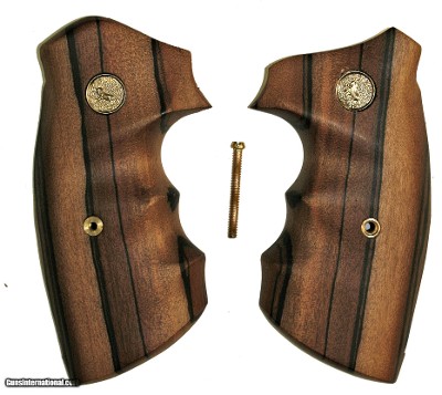 Colt Python Tigerwood Smooth Grips With Medallions