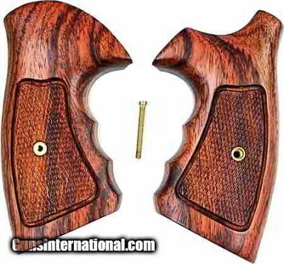 Smith & Wesson K & L Frame Combat Rosewood Grips, Checkered
