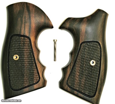 Smith & Wesson K & L Frame Combat Tigerwood Grips, Checkered