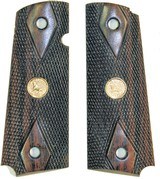 Colt 1911 Tigerwood Checkered Grips With Medallions