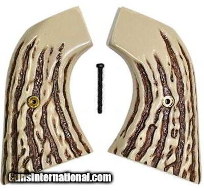 Ruger New Vaquero 2005 XR3 & 50th Anniv. Blackhawk .357 Imitation Jigged Bone Grips