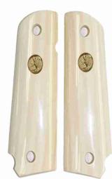 Colt 1911 or Colt Commander Real Ivory Grips with Medallions - 1 of 1