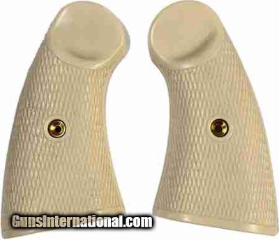 Colt Python Ivory-Like Checkered Grips, Small Panel