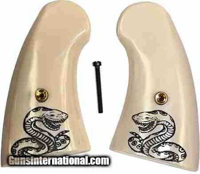 Colt Python Ivory-Like Grips, Small Panel With Python