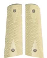 Colt 1911 Ivory-Like Checkered Grips - 1 of 2