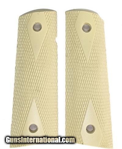 Colt 1911 Ivory-Like Checkered Grips