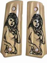 Colt 1911 Officers Model Ivory-Like Grips With Naked Lady - 1 of 1