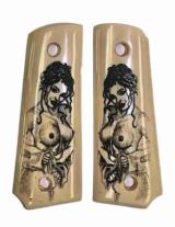 Colt 1911 Officers Model Ivory Like Grips With Naked Lady