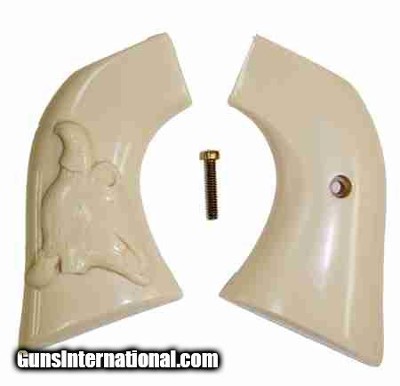 Ruger Vaquero XR3-Red Ivory-Like Grips With Bison Skull