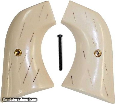 Ruger New Vaquero 2005 XR3 & 50th Anniv. Blackhawk .357 Ivory-Like "Barked" Grips