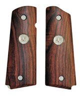 Colt 1911 Rosewood Grips With Silver Medallions