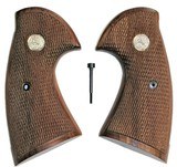 Colt Model 1954 Walnut Checkered Grips With Medallions - 1 of 5