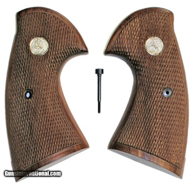 Colt Model 1954 Walnut Checkered Grips With Medallions