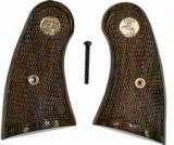 Colt Python & 2021 Anaconda Small Panel Walnut Checkered Grips with Medallions - 1 of 1