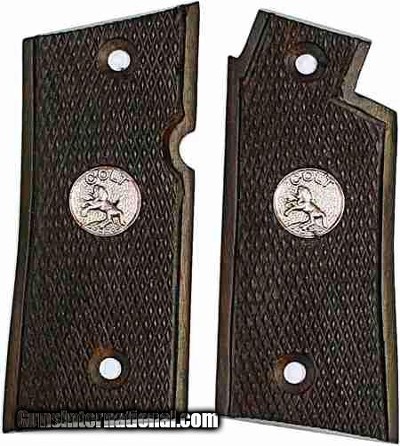 Colt Mustang & Pocketlite Walnut Checkered Grips With Medallions