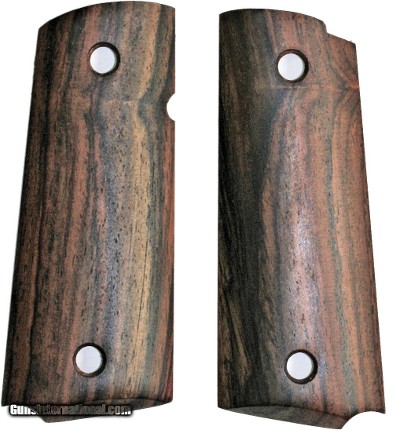 Colt 1911 Officers Model Smooth Tigerwood Grips