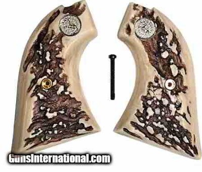 Colt Scout & Frontier Stag-Like Grips With Medallions