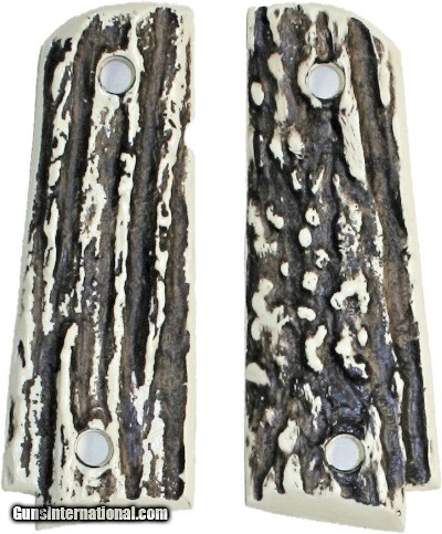 Colt 1911 Officers Model Stag-Like Grips, Compact Size