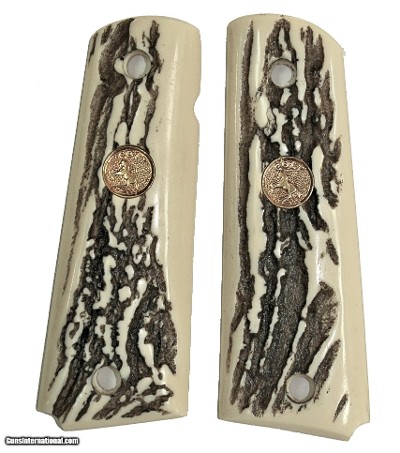 Colt 1911 Stag-Like Grips With Medallions, Ambi Safety
