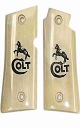 Colt Mustang Real Ivory Grips with Laser Engraving - 1 of 1