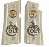 Colt Mustang Real Ivory Grips: Medallions & Laser Engraving - 1 of 1