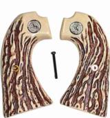 Colt Bisley Imitation Jigged Bone Grips With Medallions - 1 of 1