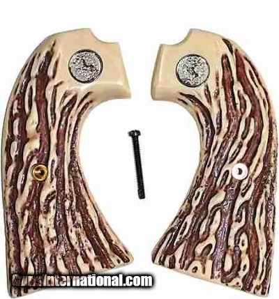 Colt Bisley Imitation Jigged Bone Grips With Medallions