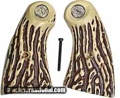 Colt Army Special Imitation Jigged Bone Grips With Medallions