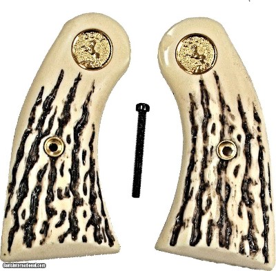 Colt Police Positive Imitation Jigged Bone Grips W Medallions
