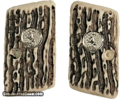 Colt .25 Auto Imitation Jigged Bone Grips W Medallions