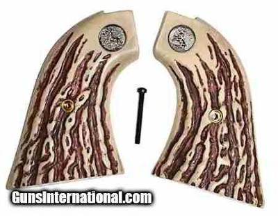 Colt Scout & Frontier Imitation Jigged Bone Grips W Medallions