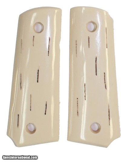 Colt 1911 Officers Model Ivory-Like "Barked" Grips