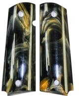Colt 1911 Pearl Premium Black/Gold Grips - 1 of 2