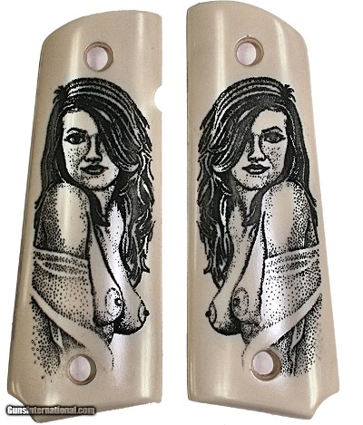 Colt 1911 Ivory-Like Grips with Naked Lady