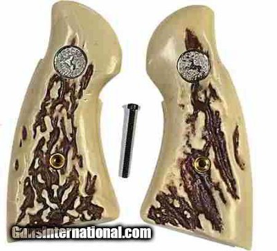 Colt MKIII Trooper & Lawman Stag-Like Grips With Medallions