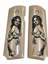 Colt 1911 Ivory-Like Grips with Naked Lady