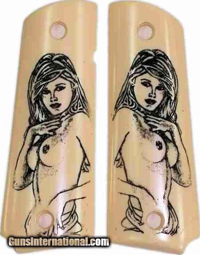 Colt 1911 or Colt Commander Grips with Naked Lady