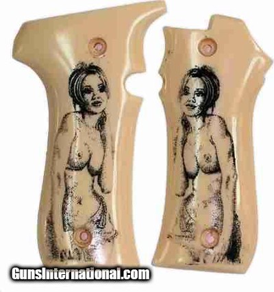 Llama III & IIIA Ivory-Like Grips with Naked Lady