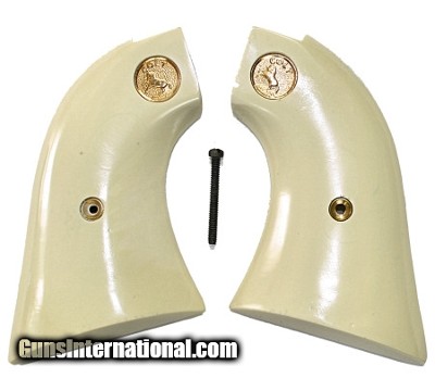 Colt Scout & Frontier Ivory-Like Grips With Medallions