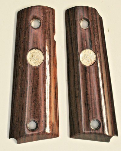 Colt 1911 or Colt Commander Tigerwood Grips With Medallions