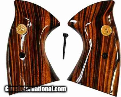 Colt MKIII Trooper & Lawman Grips, Goncalo Alves Wood, Medallions