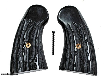 Colt Python, Small Panel Grips, Imitation Jigged Buffalo Horn